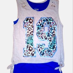Justice double layer tank girls size 18